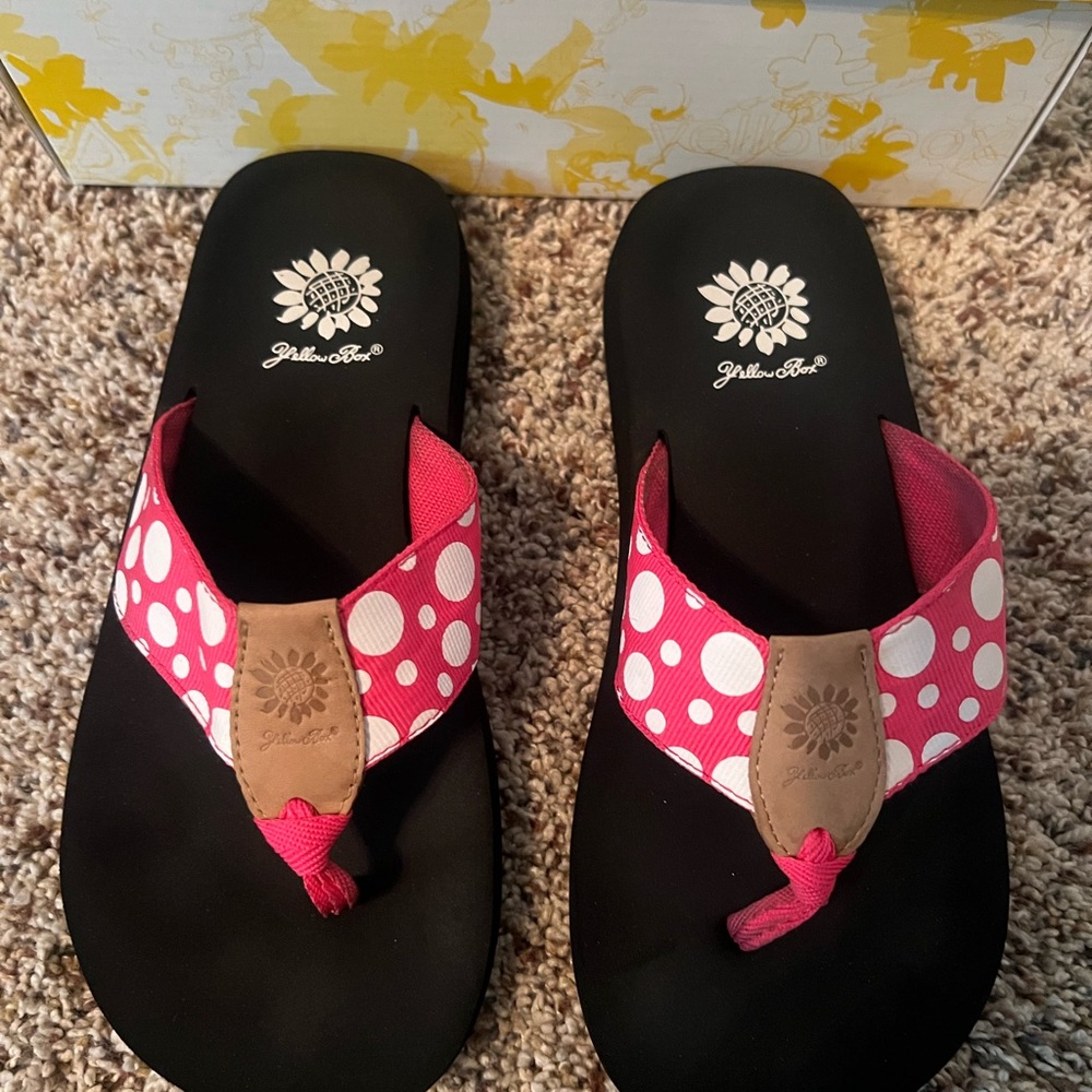 Yellow Box Women's Pink Polka Dot Sandals